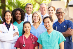 multi racial group of nurses
